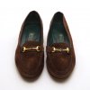 GUCCI BROWN SUEDE LOW HEEL LOAFERS SIZE:40